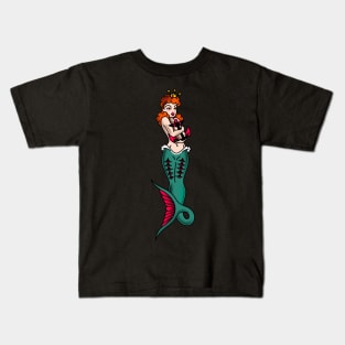 American Traditional Mermaid Kids T-Shirt